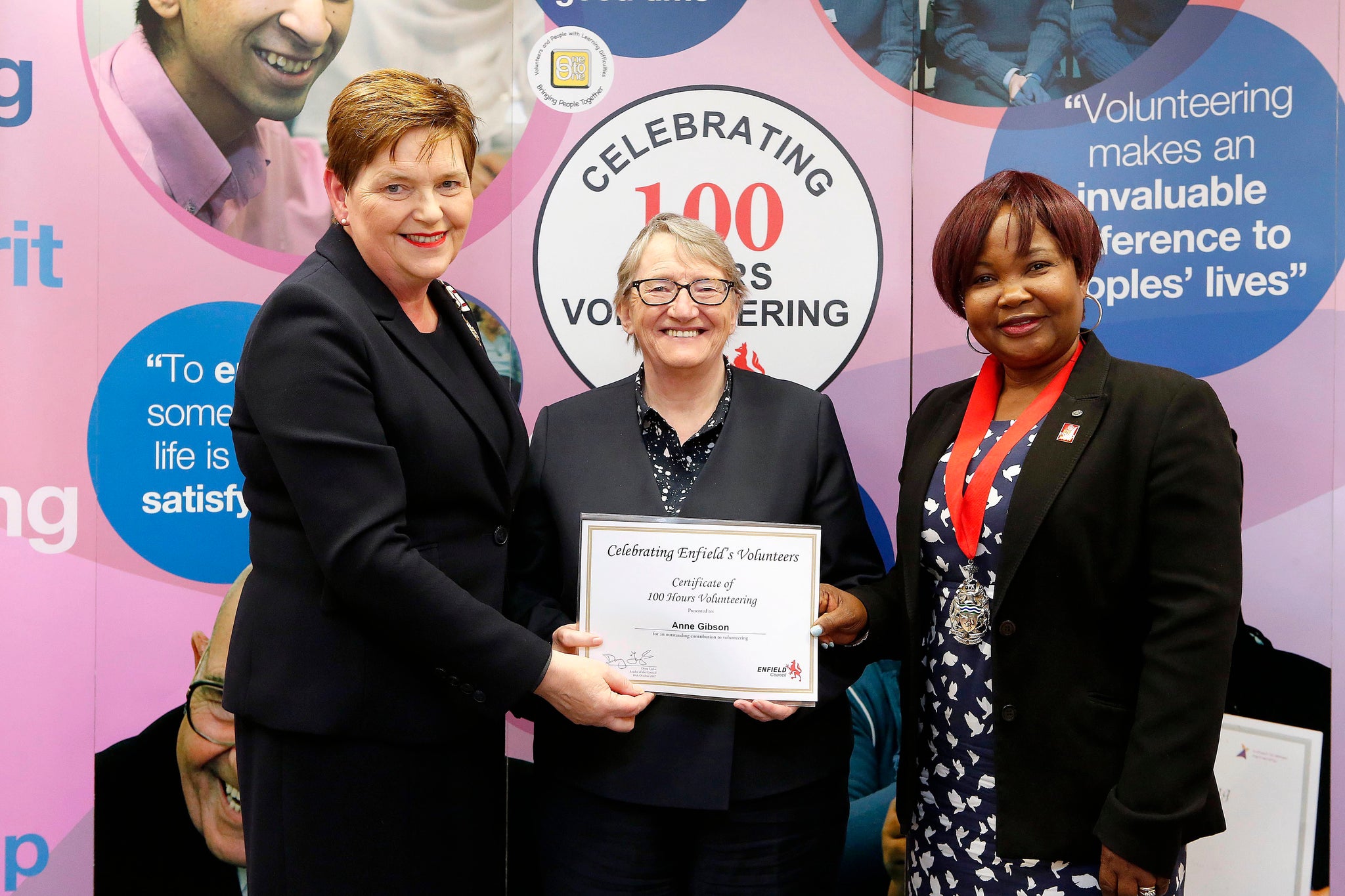 100 Hours Awards for Forty Hall Vineyard Volunteers